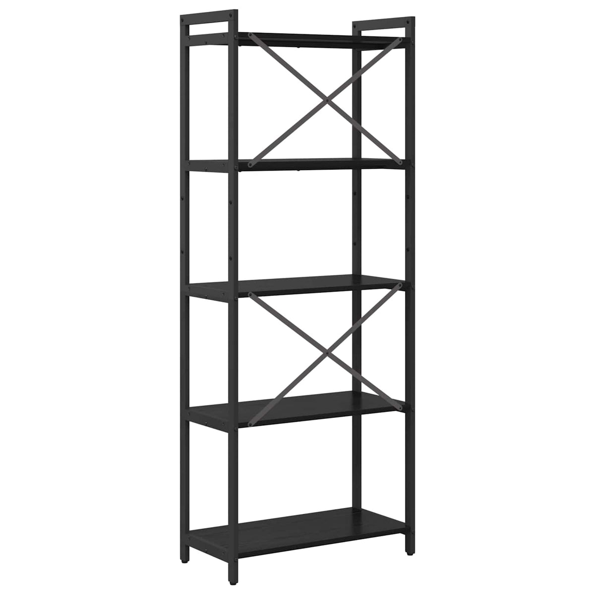 Bogreol 60 x 30 x 155 cm Konstrueret træ Sort eg