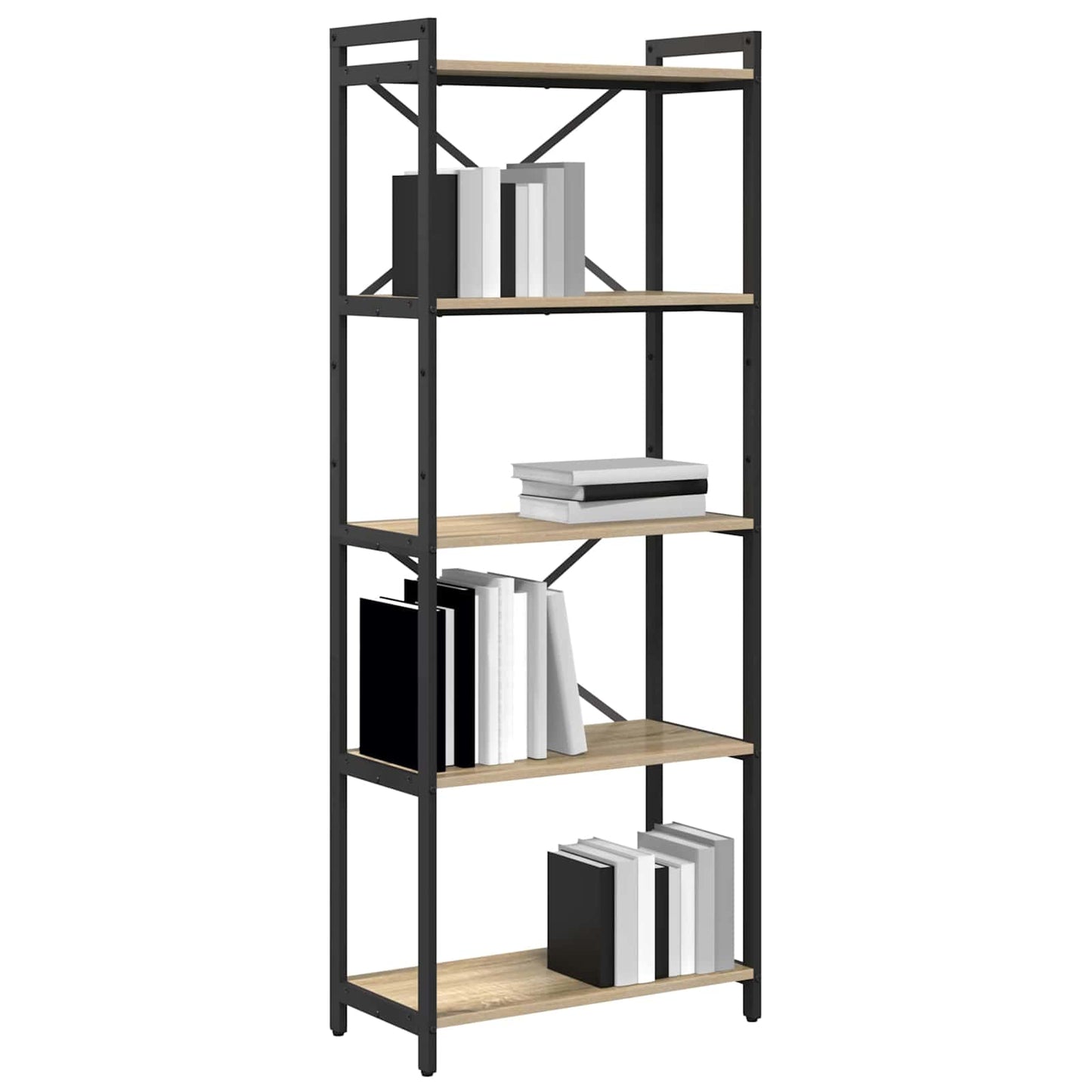 Bogreol 60 x 30 x 155 cm Konstrueret træ Sonoma eg