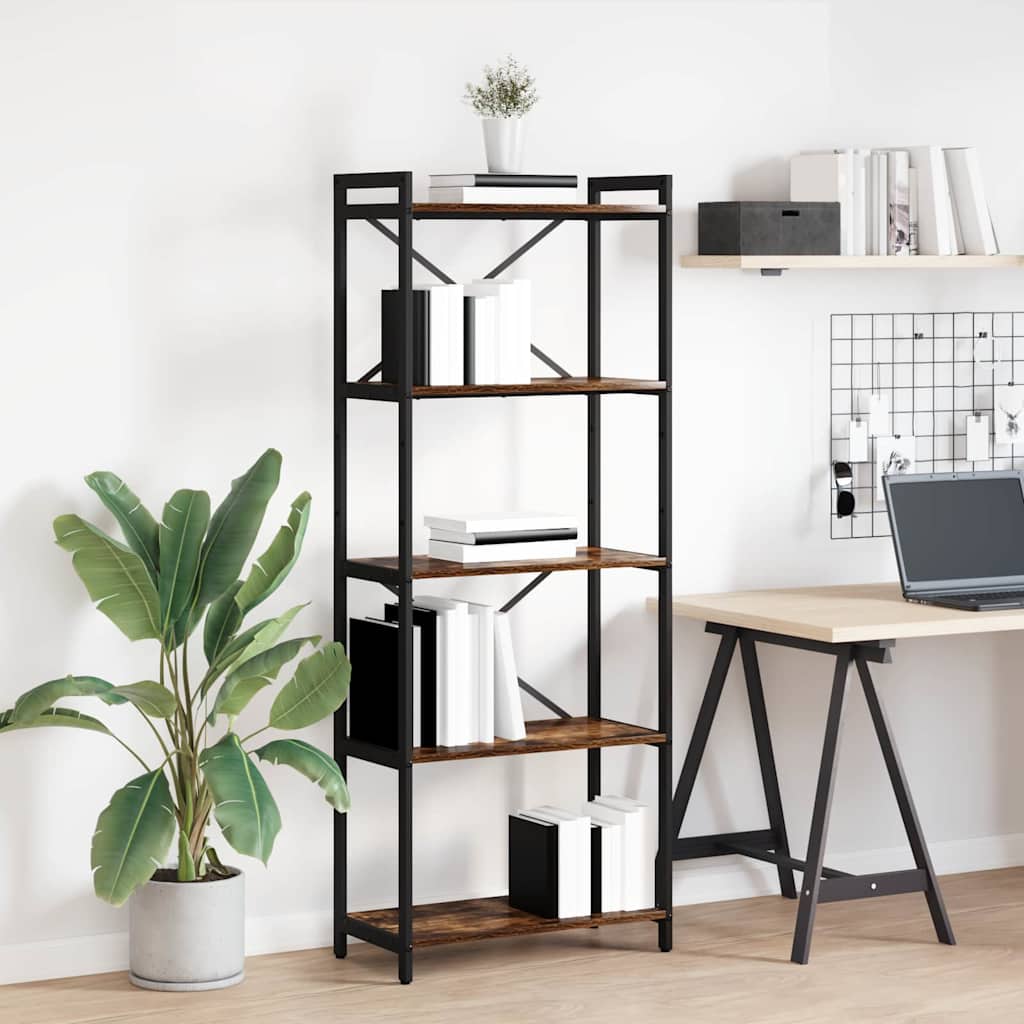 Bogreol 60 x 30 x 155 cm Konstrueret træ Røget eg