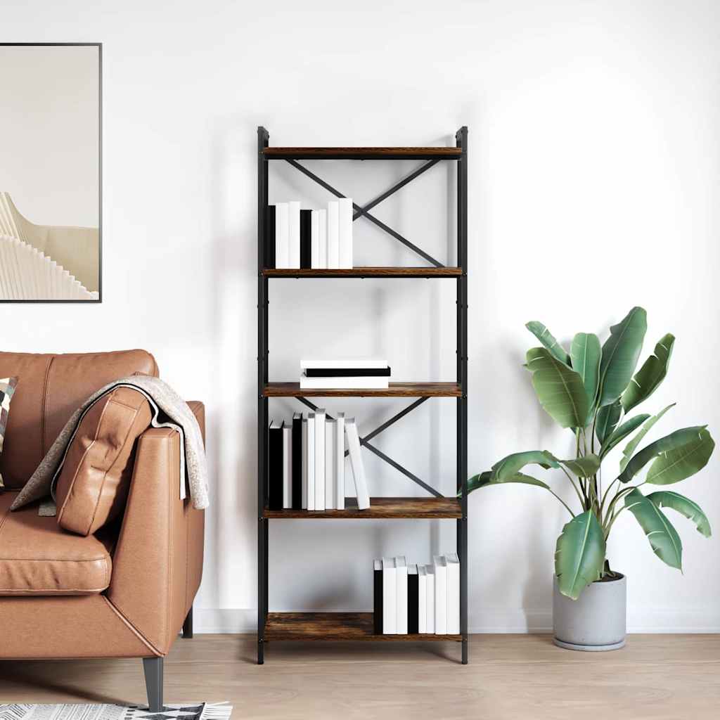 Bogreol 60 x 30 x 155 cm Konstrueret træ Røget eg