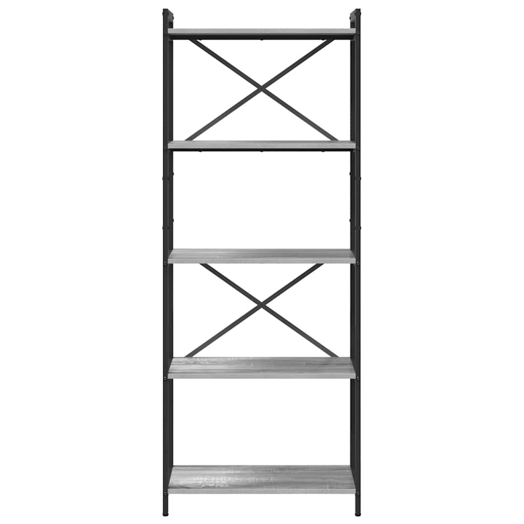 Bogreol 60 x 30 x 155 cm Konstrueret træ Grå sonoma-eg