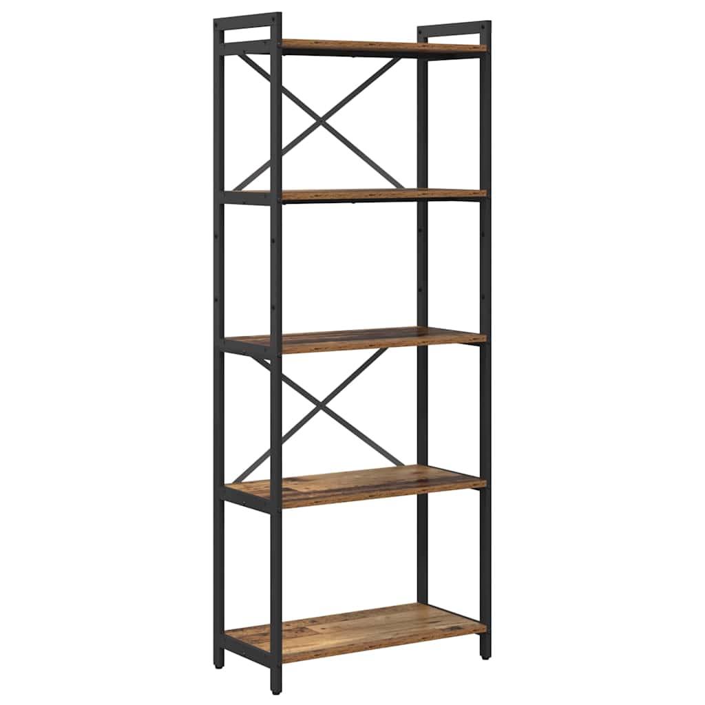 Bogreol 60 x 30 x 155 cm Konstrueret træ Gammelt træ