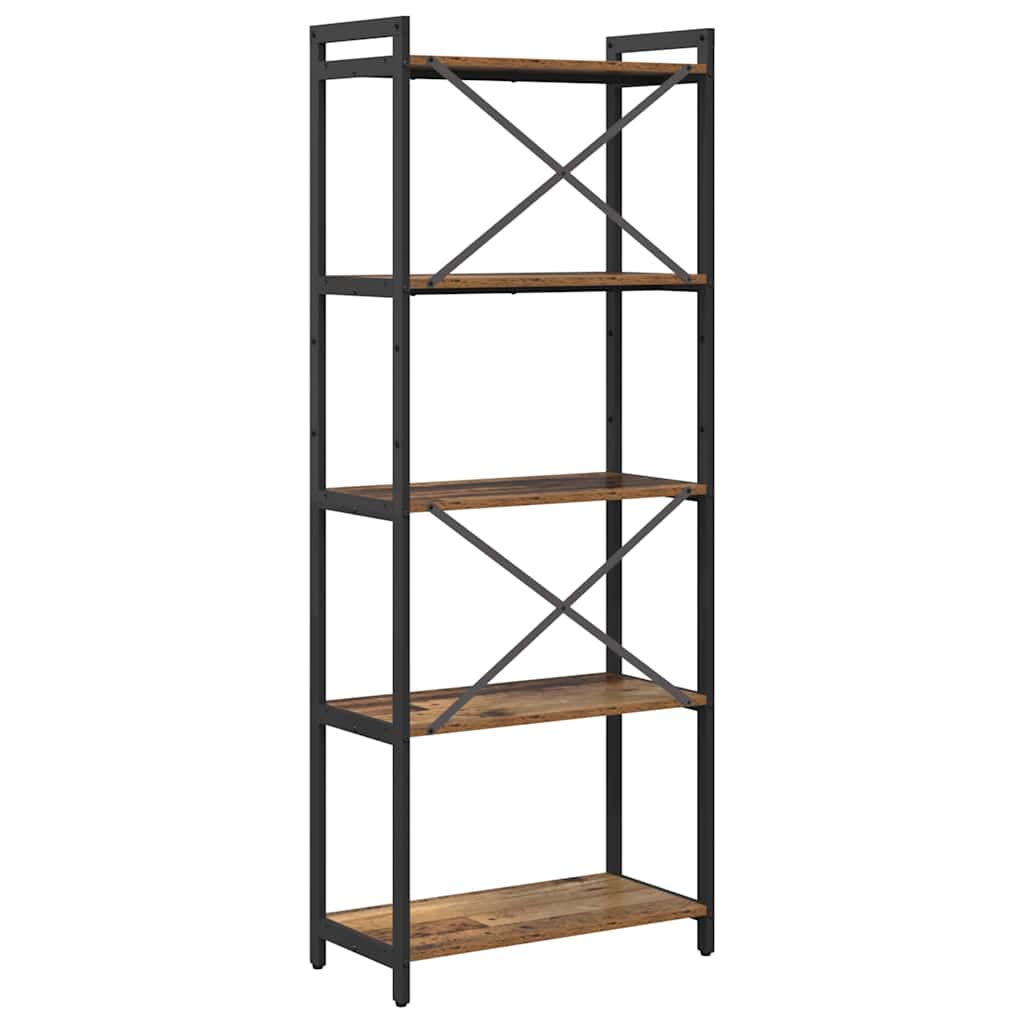 Bogreol 60 x 30 x 155 cm Konstrueret træ Gammelt træ