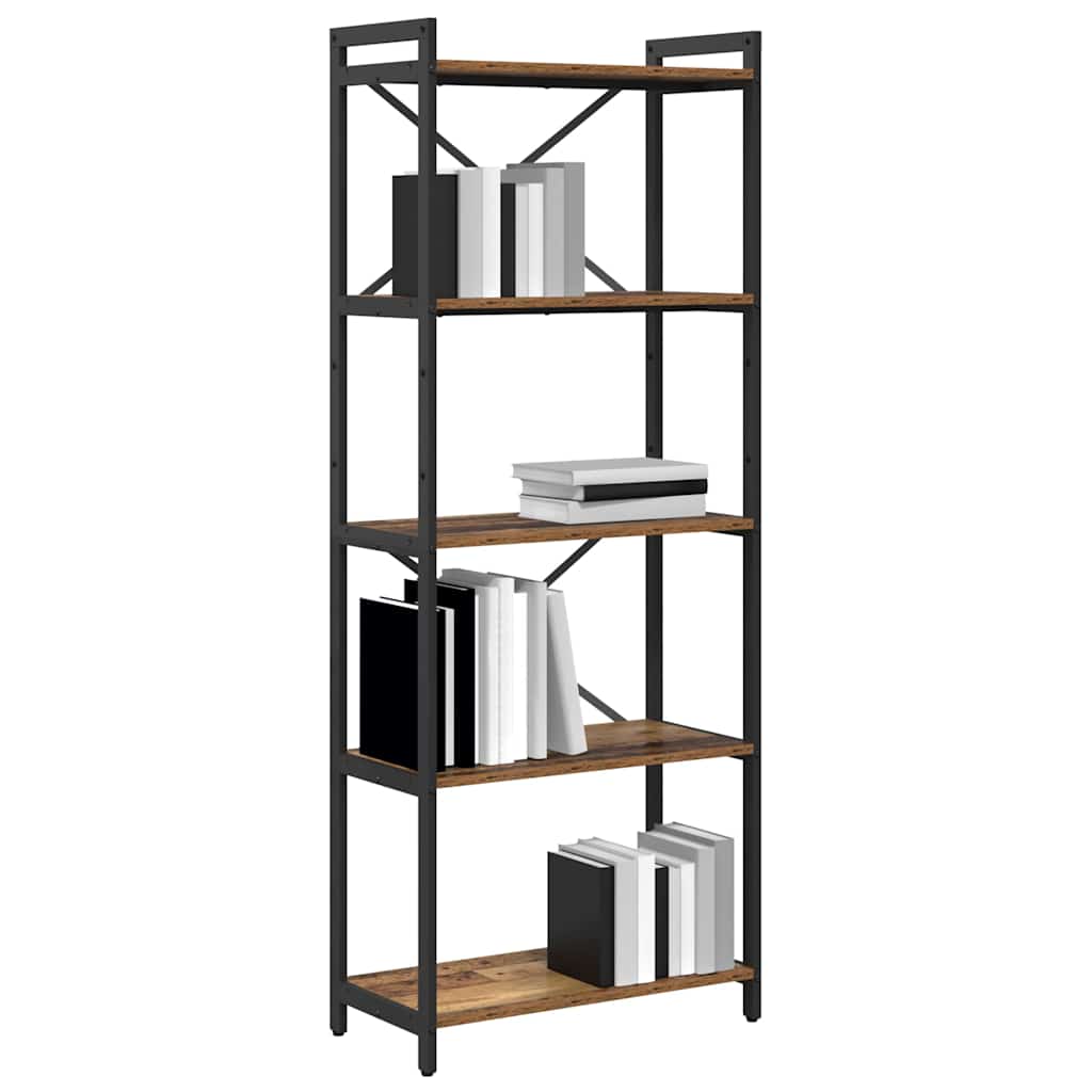 Bogreol 60 x 30 x 155 cm Konstrueret træ Gammelt træ