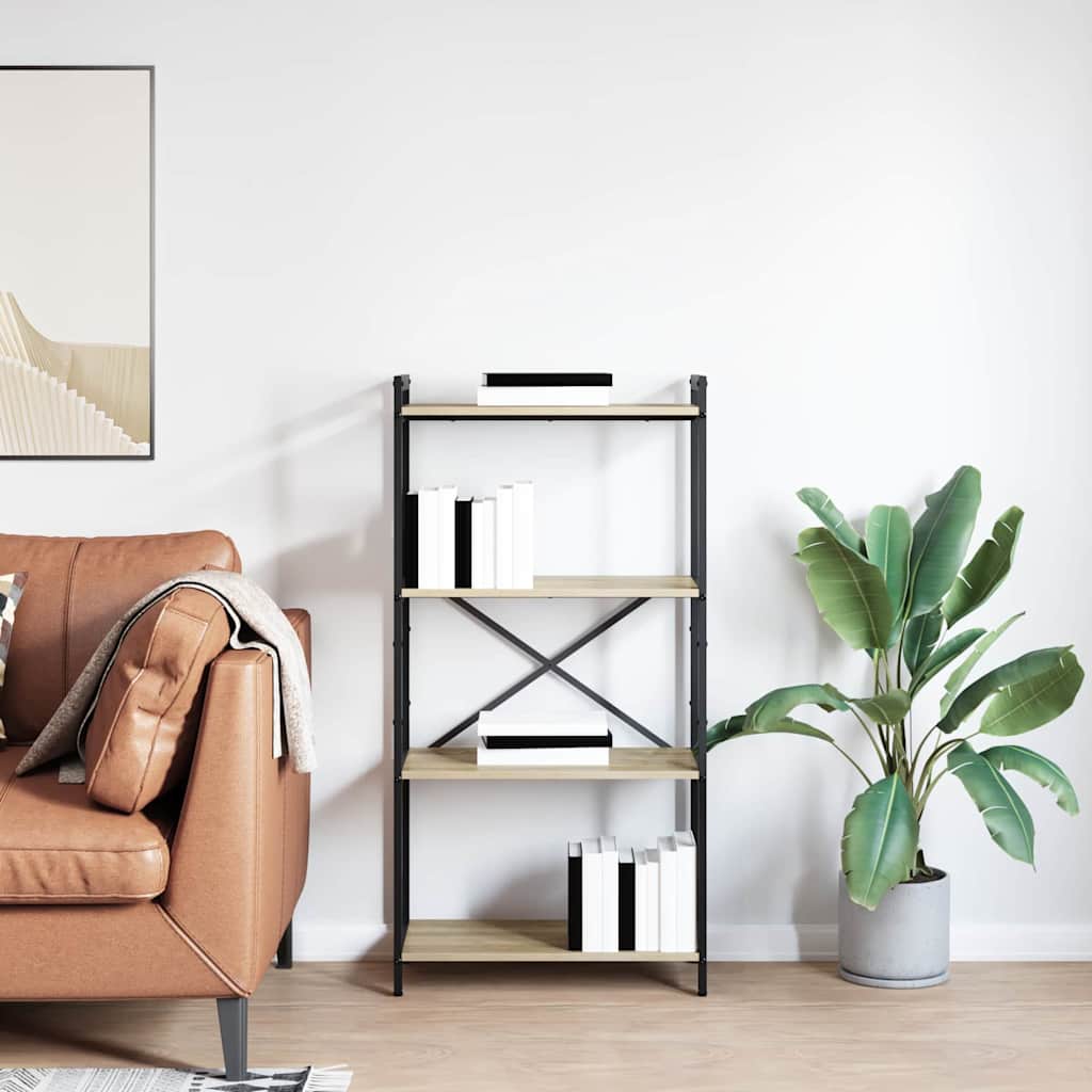 Bogreol 60 x 30 x 120 cm Konstrueret træ Sonoma eg