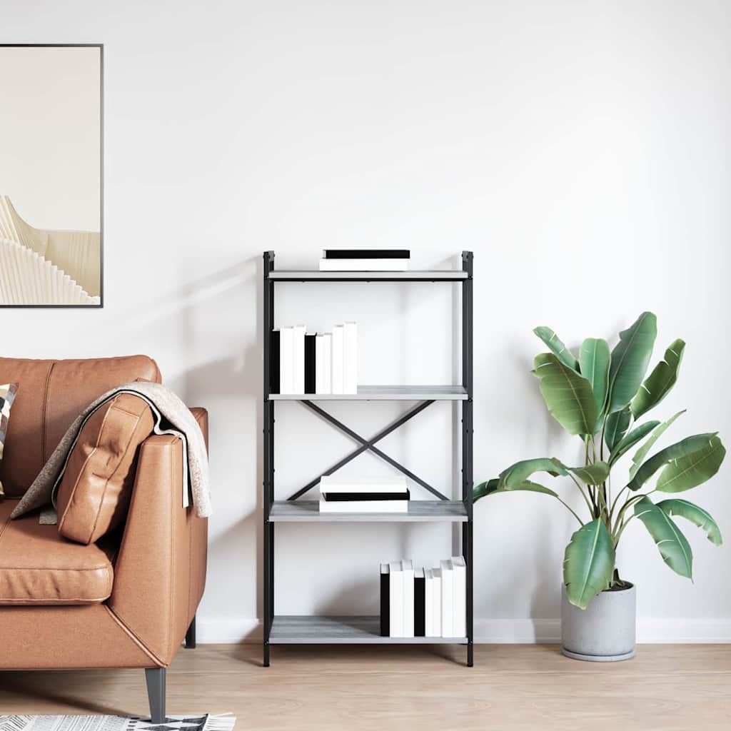 Bogreol 60 x 30 x 120 cm Konstrueret træ Grå sonoma-eg