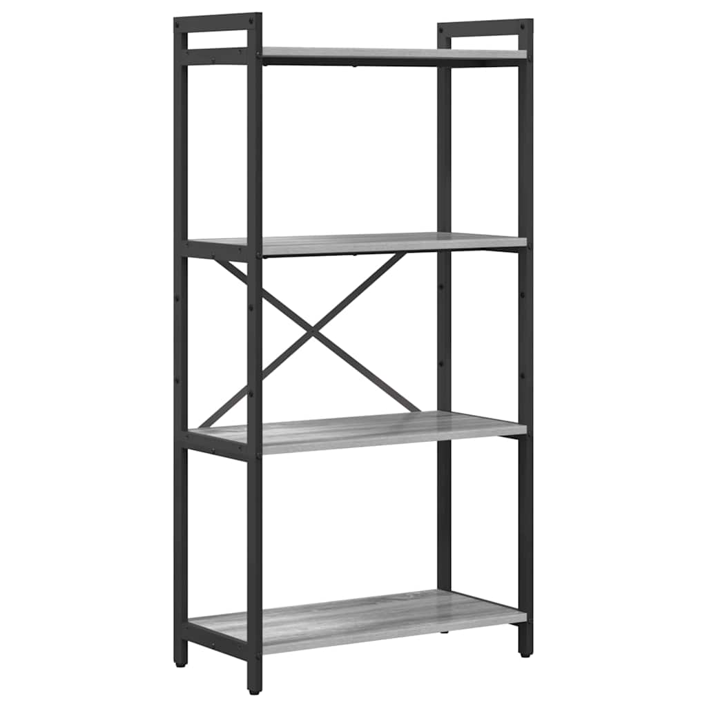 Bogreol 60 x 30 x 120 cm Konstrueret træ Grå sonoma-eg