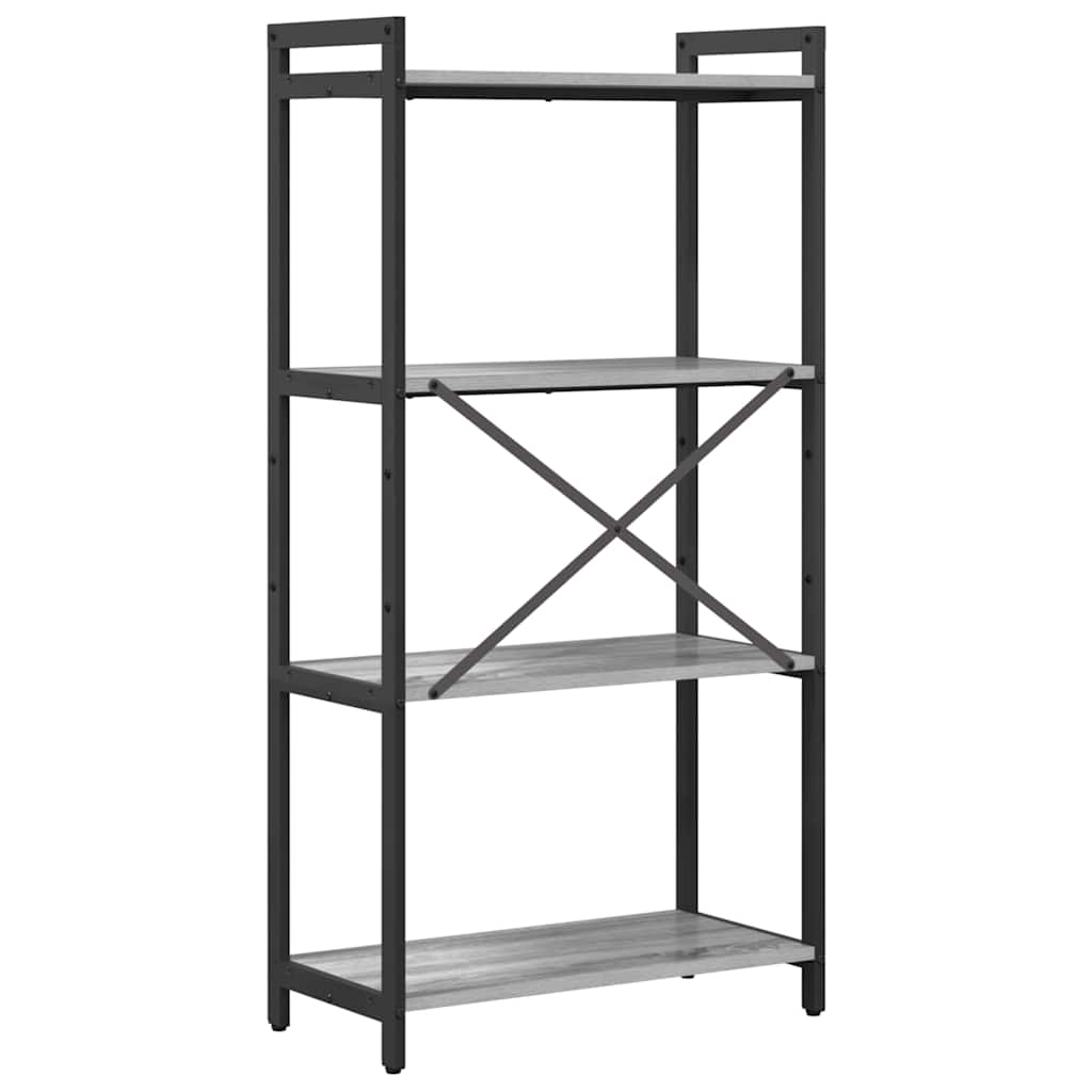 Bogreol 60 x 30 x 120 cm Konstrueret træ Grå sonoma-eg