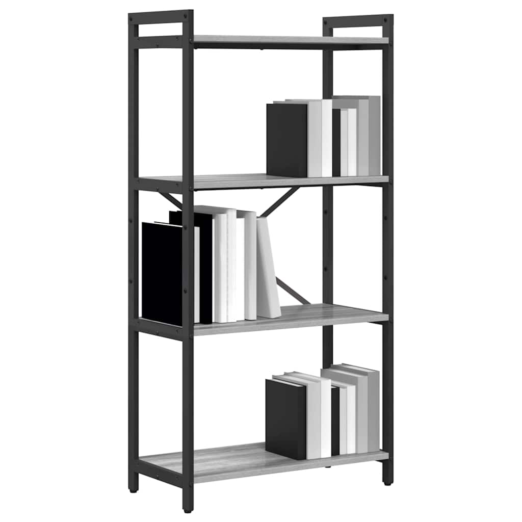 Bogreol 60 x 30 x 120 cm Konstrueret træ Grå sonoma-eg