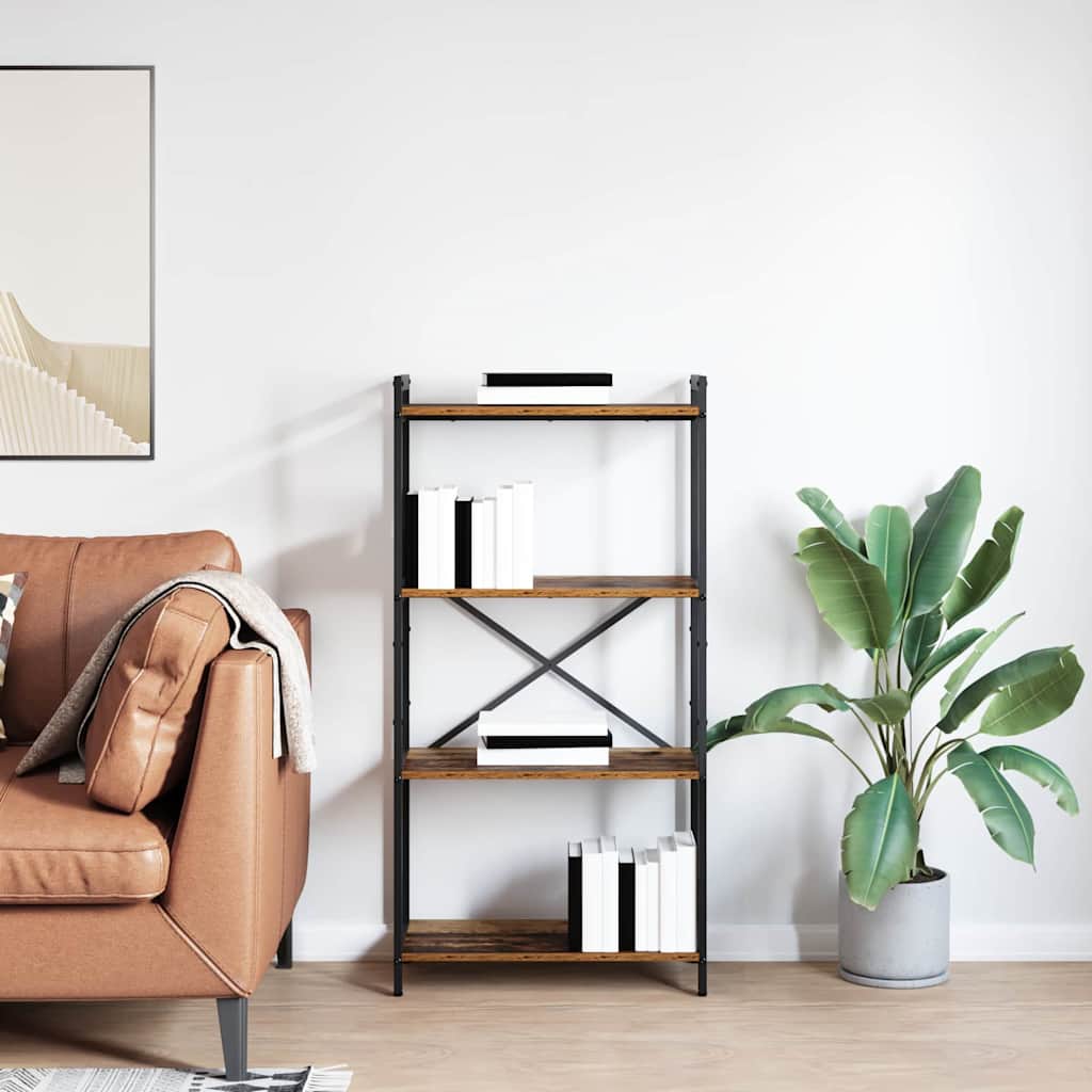 Bogreol 60 x 30 x 120 cm Konstrueret træ Gammelt træ
