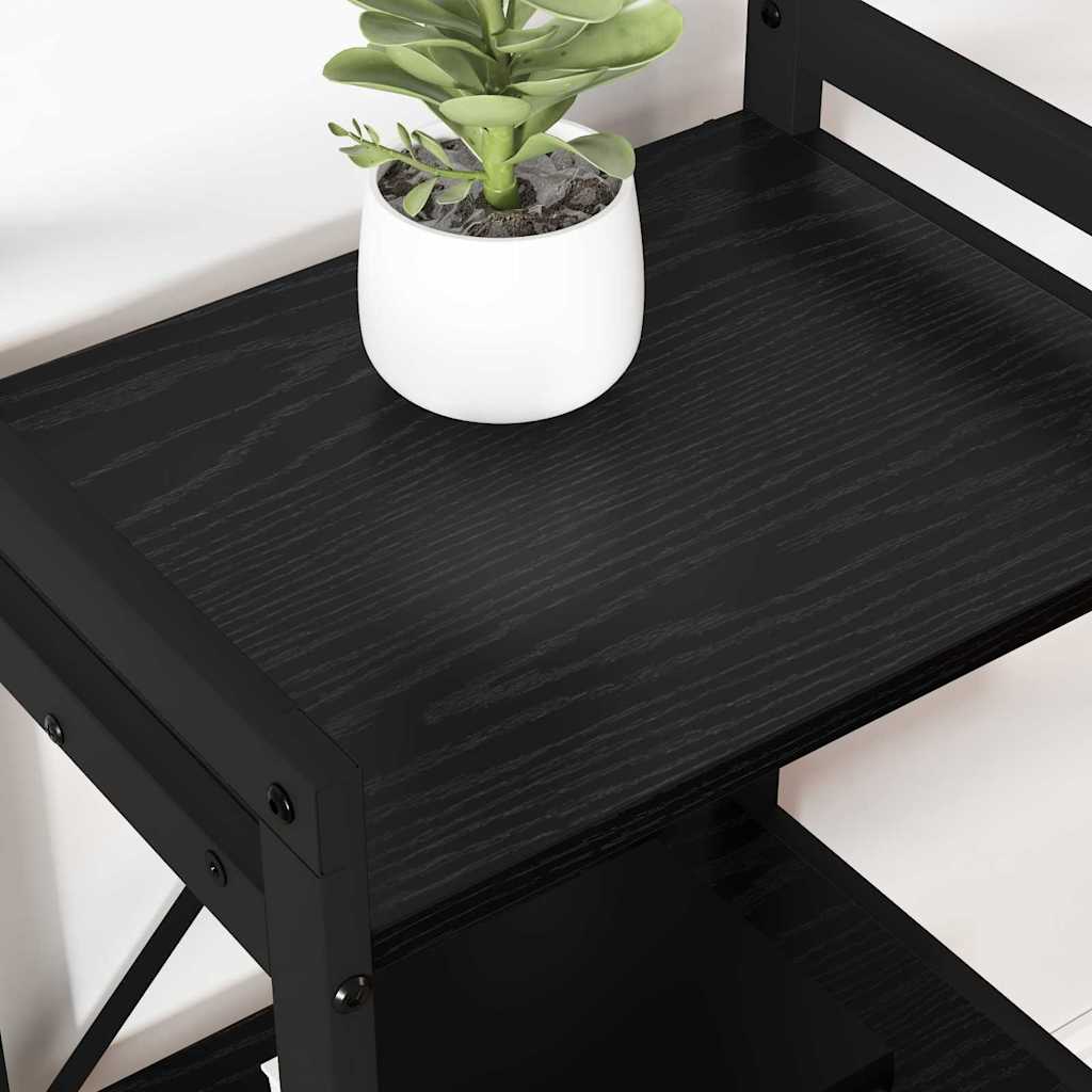 Bogreol 60 x 30 x 85 cm Konstrueret træ Sort eg