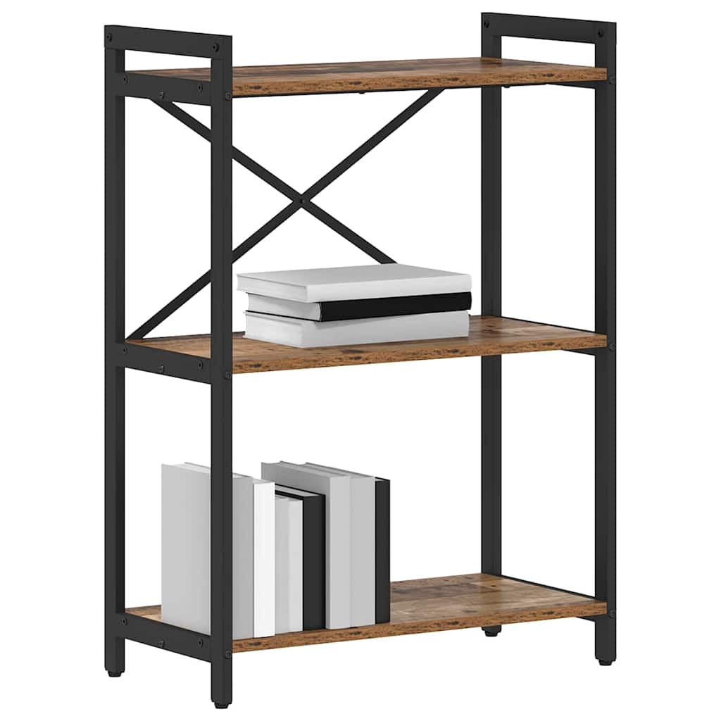 Bogreol 60 x 30 x 85 cm Konstrueret træ Gammelt træ