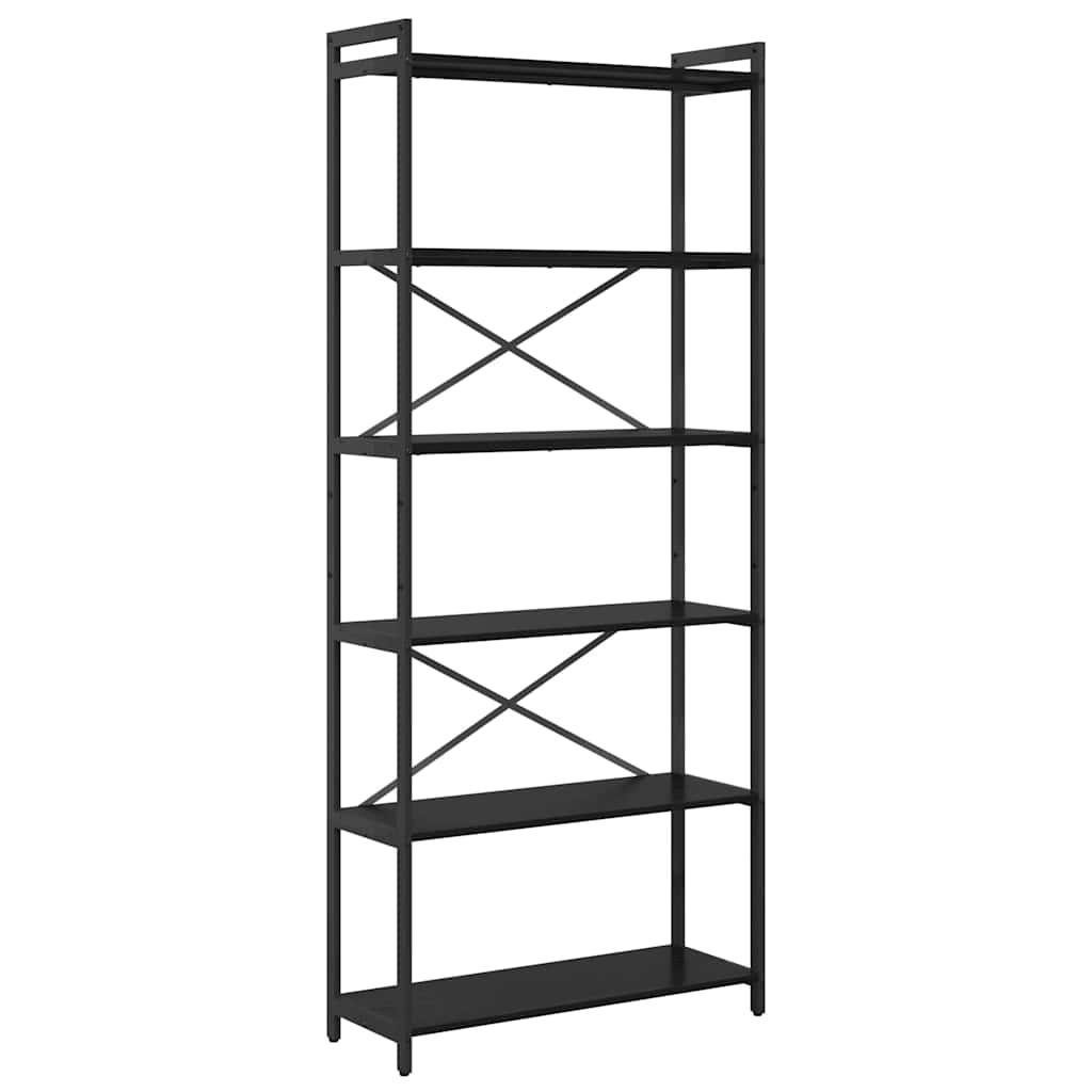 Bogreol 80 x 30 x 189,5 cm Konstrueret træ Sort eg