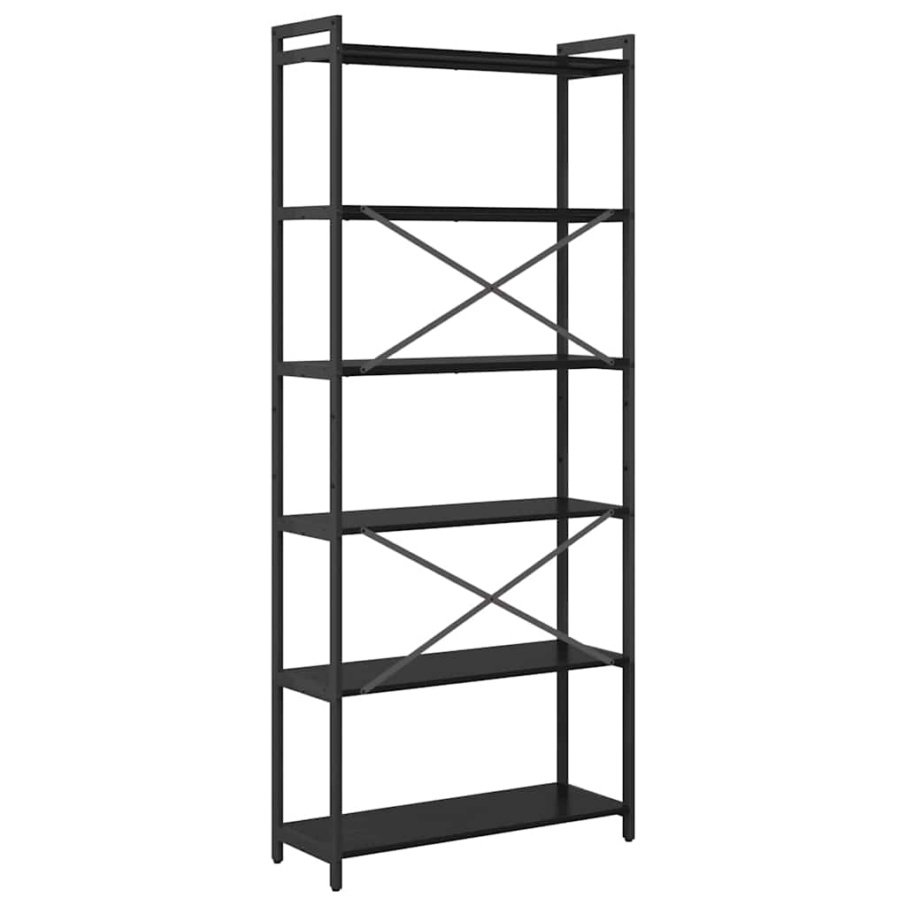 Bogreol 80 x 30 x 189,5 cm Konstrueret træ Sort eg