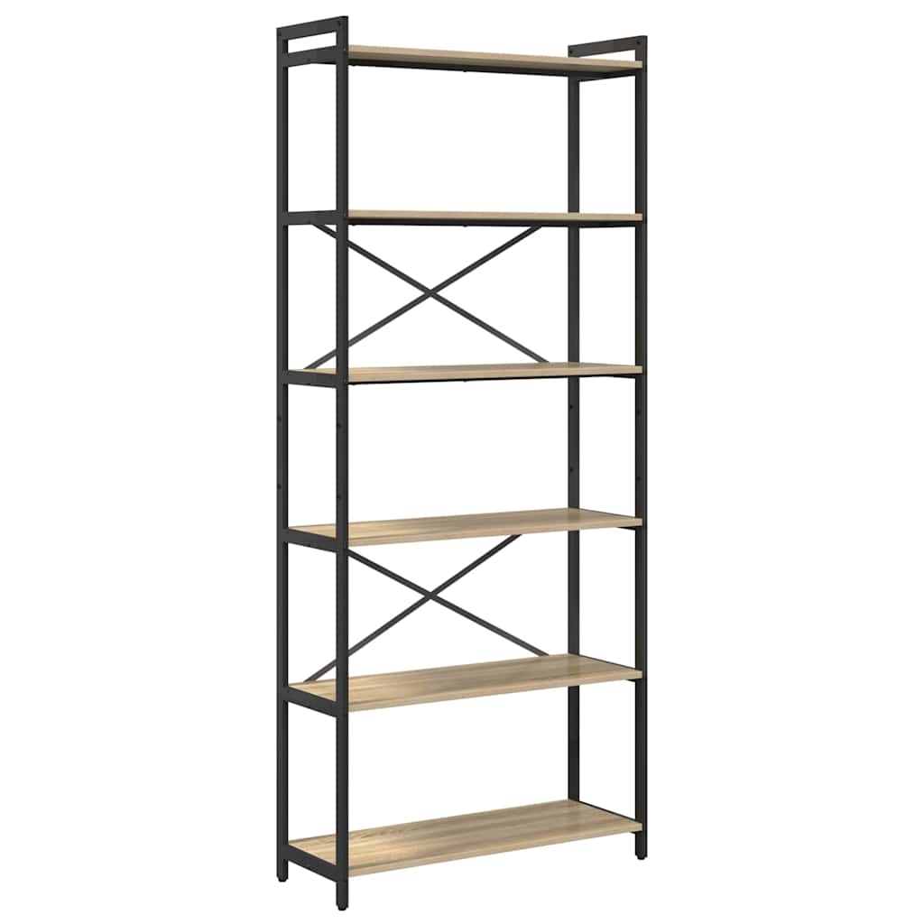 Bogreol 80 x 30 x 189,5 cm Konstrueret træ Sonoma eg