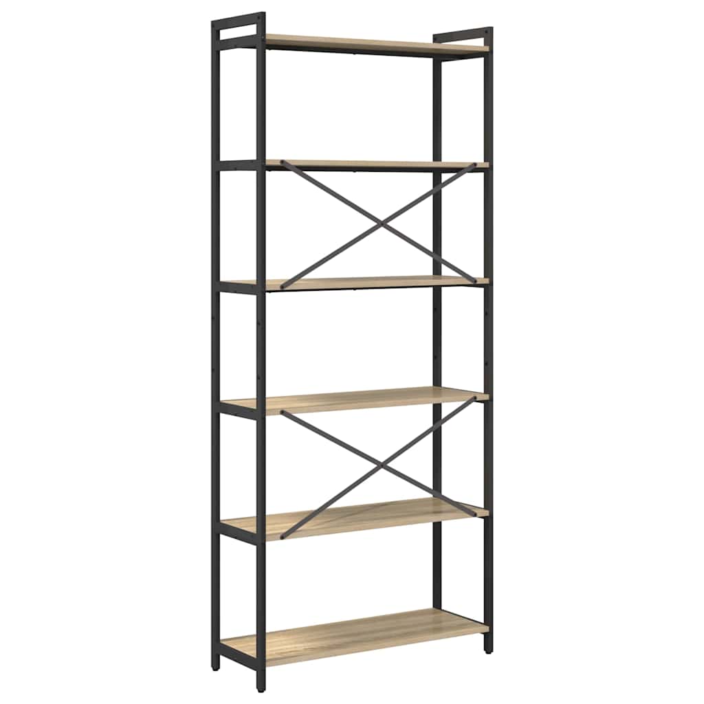 Bogreol 80 x 30 x 189,5 cm Konstrueret træ Sonoma eg