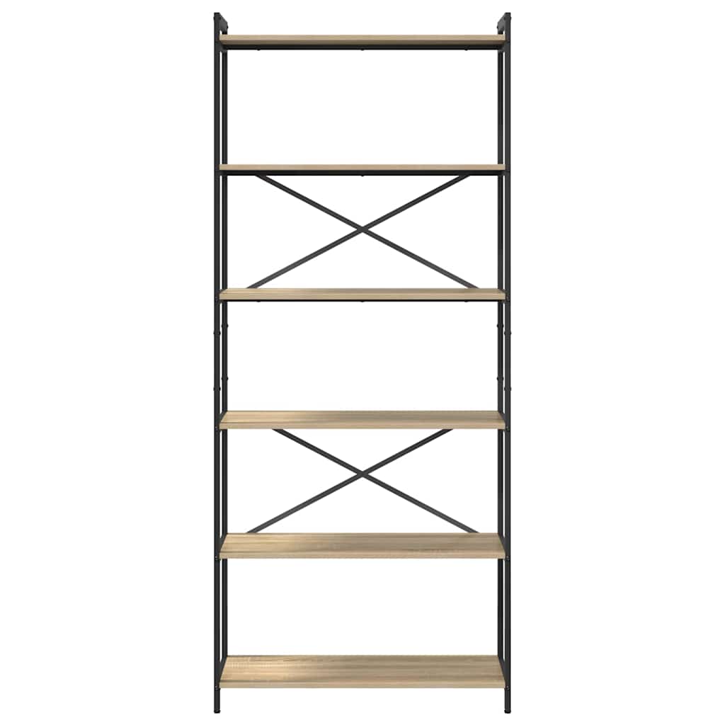 Bogreol 80 x 30 x 189,5 cm Konstrueret træ Sonoma eg
