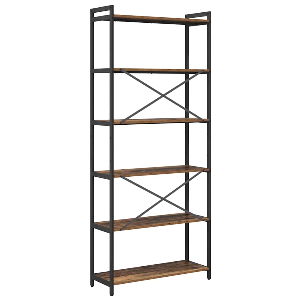 Bogreol 80 x 30 x 189,5 cm Konstrueret træ Gammelt træ