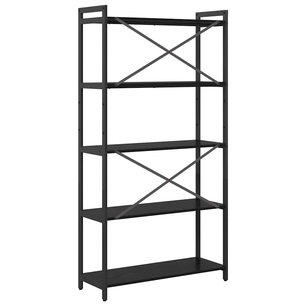Bogreol 80 x 30 x 155 cm Konstrueret træ Sort eg