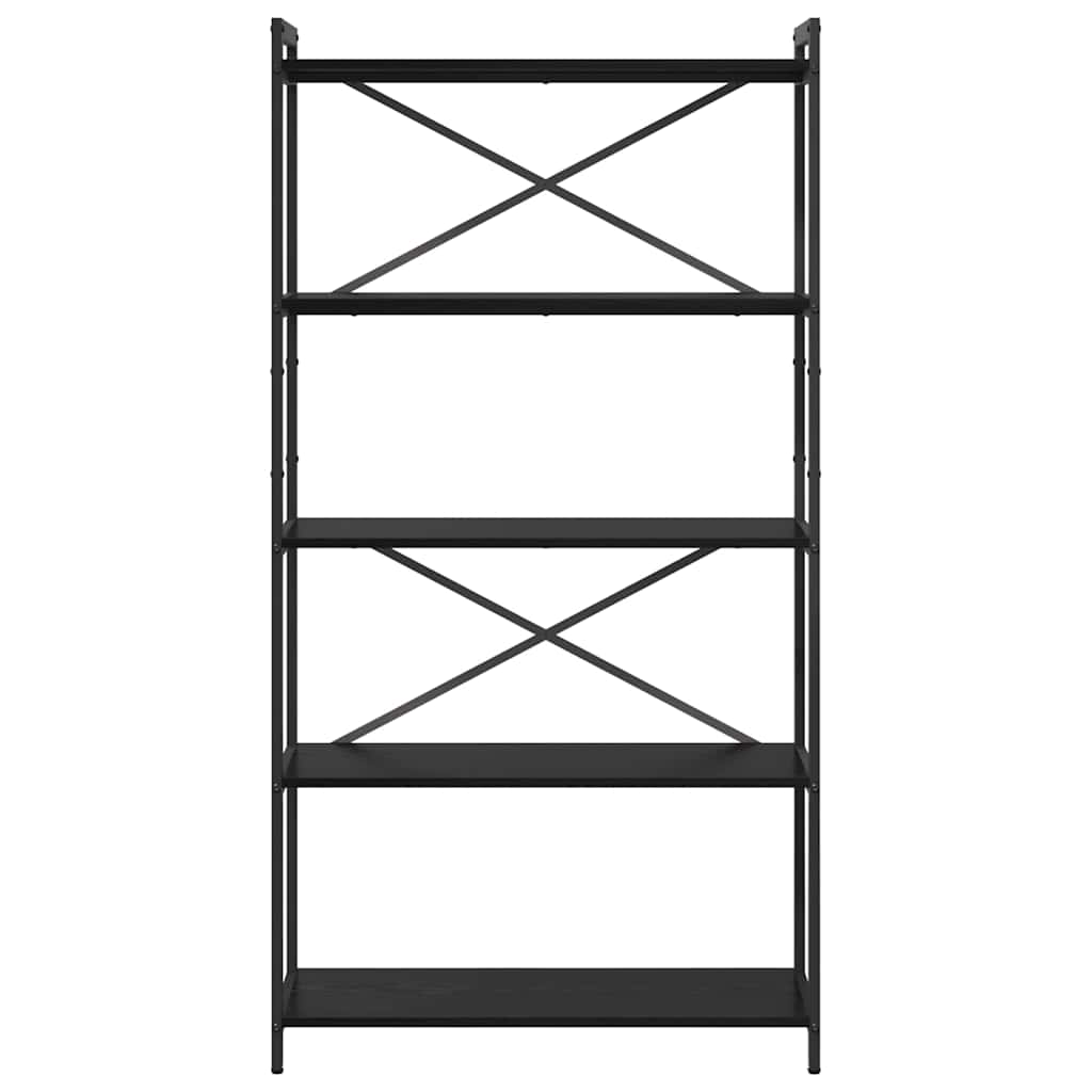 Bogreol 80 x 30 x 155 cm Konstrueret træ Sort eg
