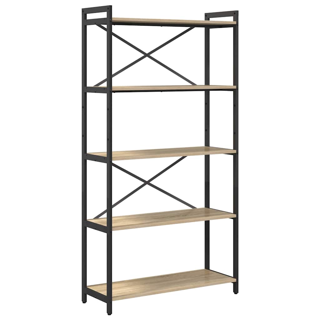 Bogreol 80 x 30 x 155 cm Konstrueret træ Sonoma eg