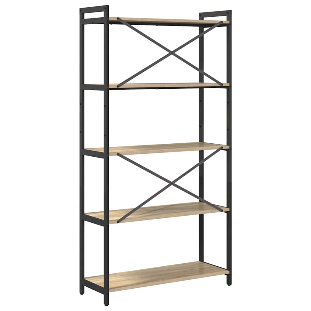 Bogreol 80 x 30 x 155 cm Konstrueret træ Sonoma eg
