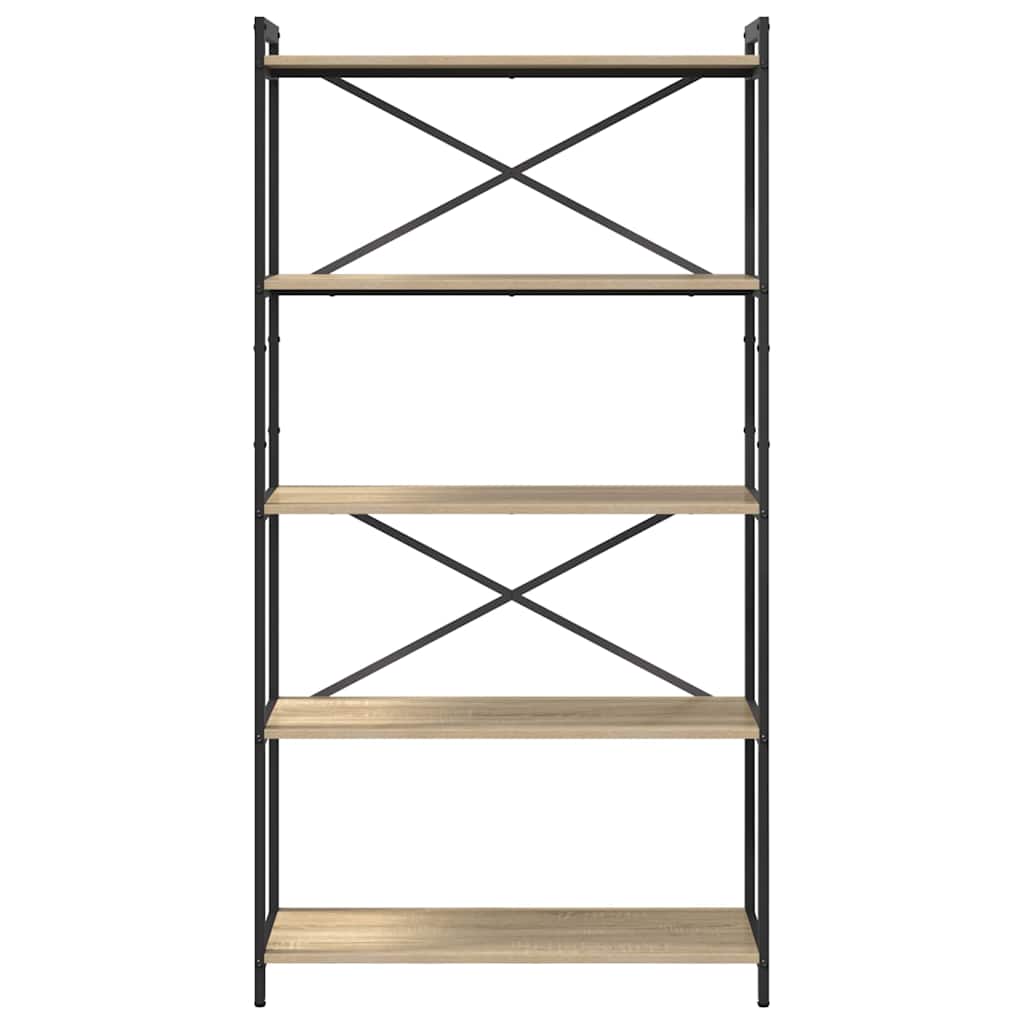 Bogreol 80 x 30 x 155 cm Konstrueret træ Sonoma eg