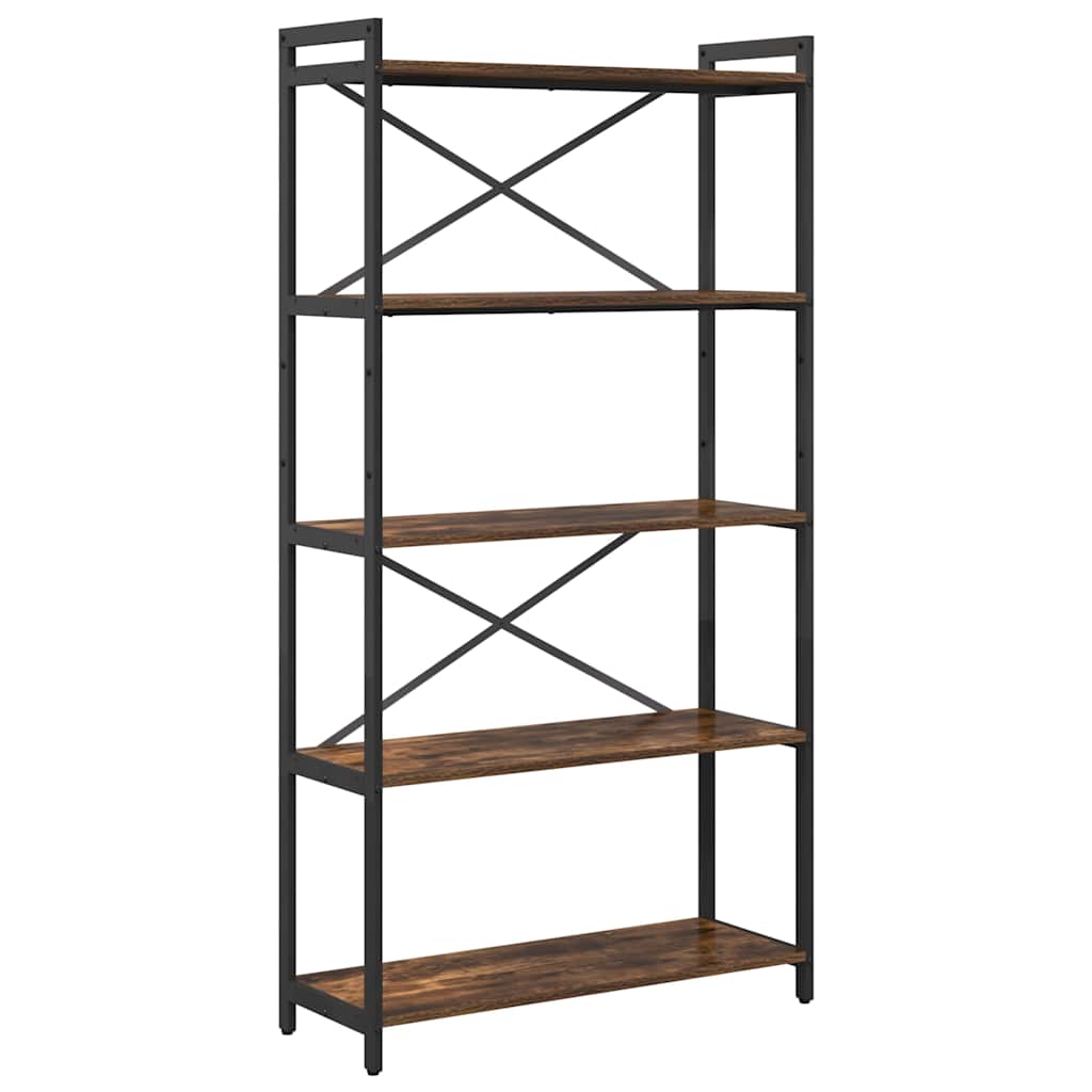 Bogreol 80 x 30 x 155 cm Konstrueret træ Røget eg