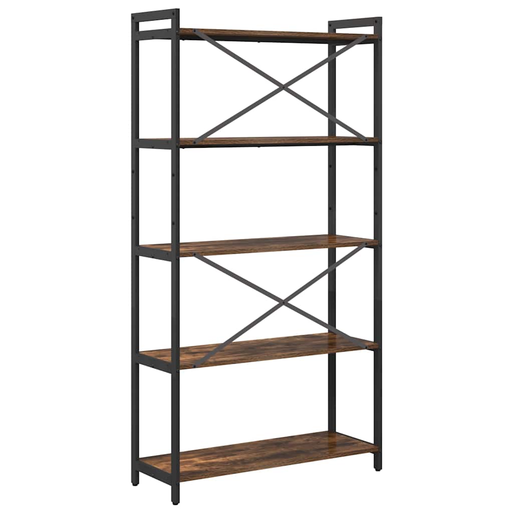 Bogreol 80 x 30 x 155 cm Konstrueret træ Røget eg