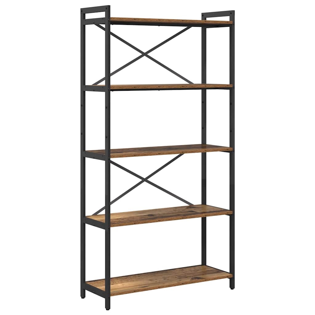 Bogreol 80 x 30 x 155 cm Konstrueret træ Gammelt træ