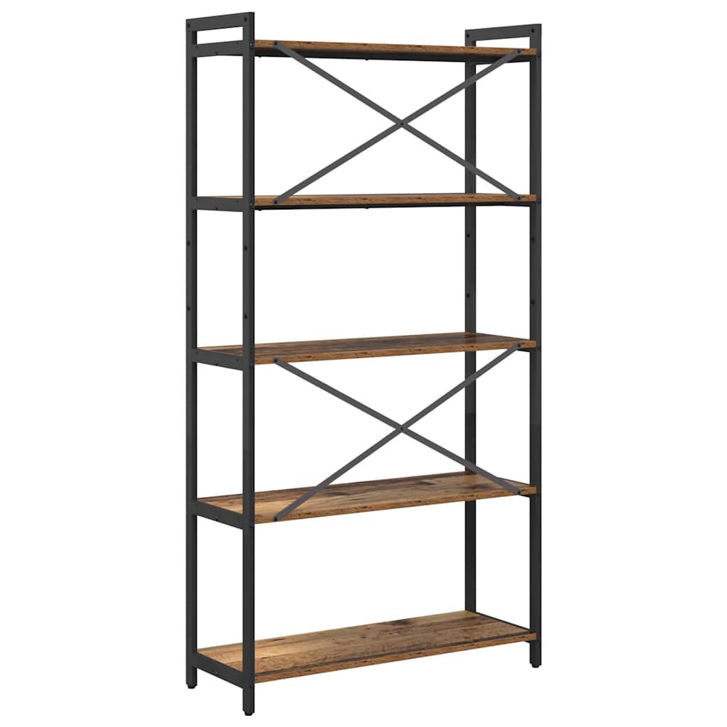 Bogreol 80 x 30 x 155 cm Konstrueret træ Gammelt træ