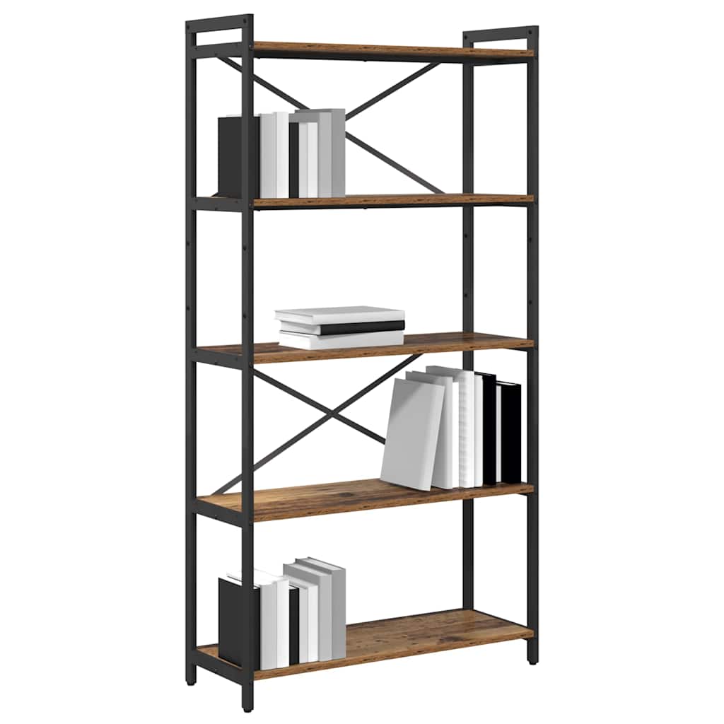 Bogreol 80 x 30 x 155 cm Konstrueret træ Gammelt træ