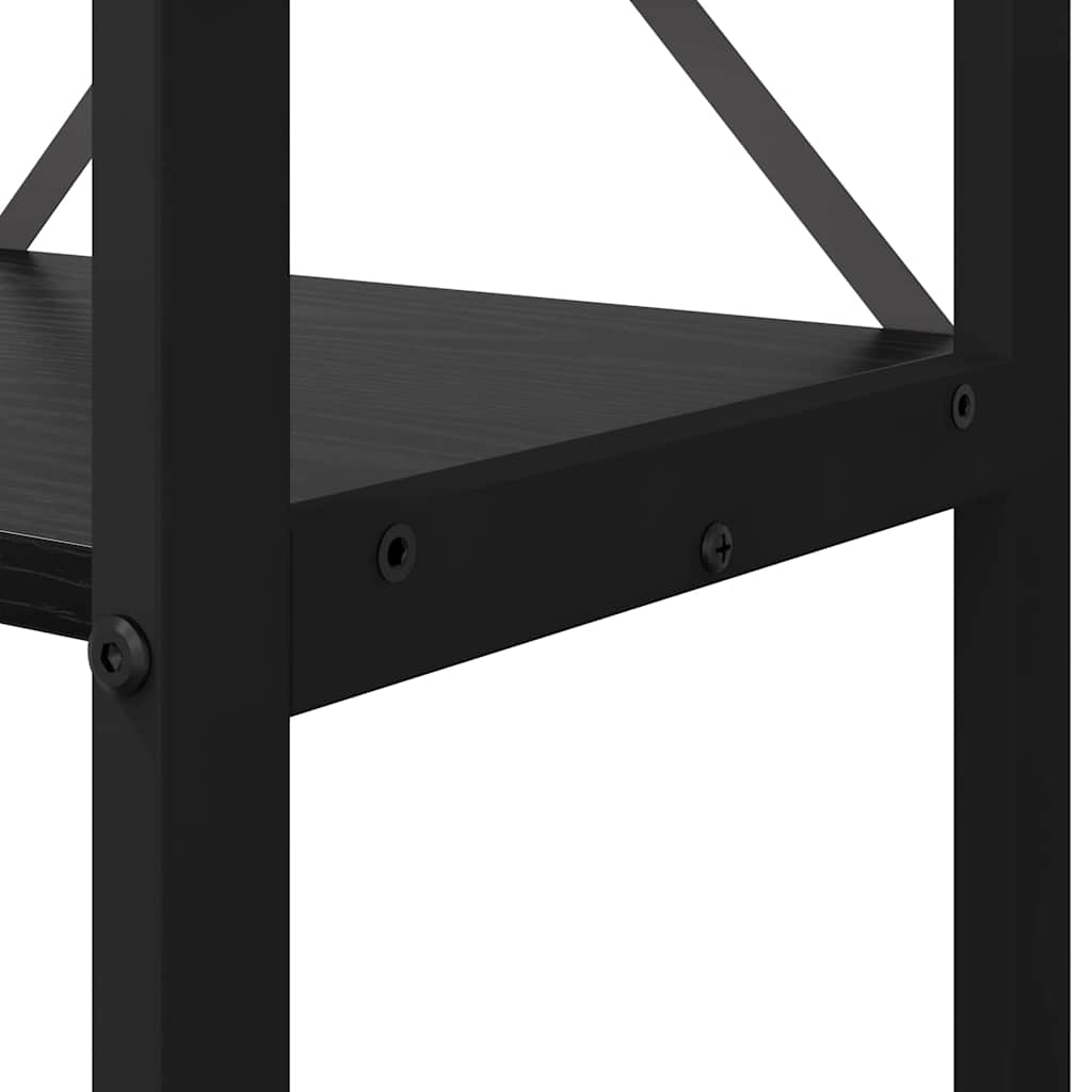 Bogreol 80 x 30 x 120 cm Konstrueret træ Sort eg