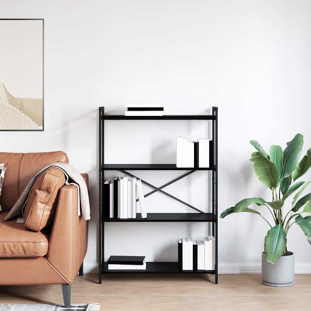 Bogreol 80 x 30 x 120 cm Konstrueret træ Sort eg