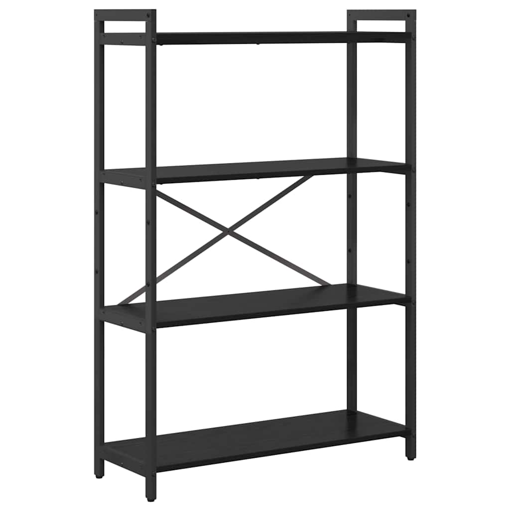 Bogreol 80 x 30 x 120 cm Konstrueret træ Sort eg