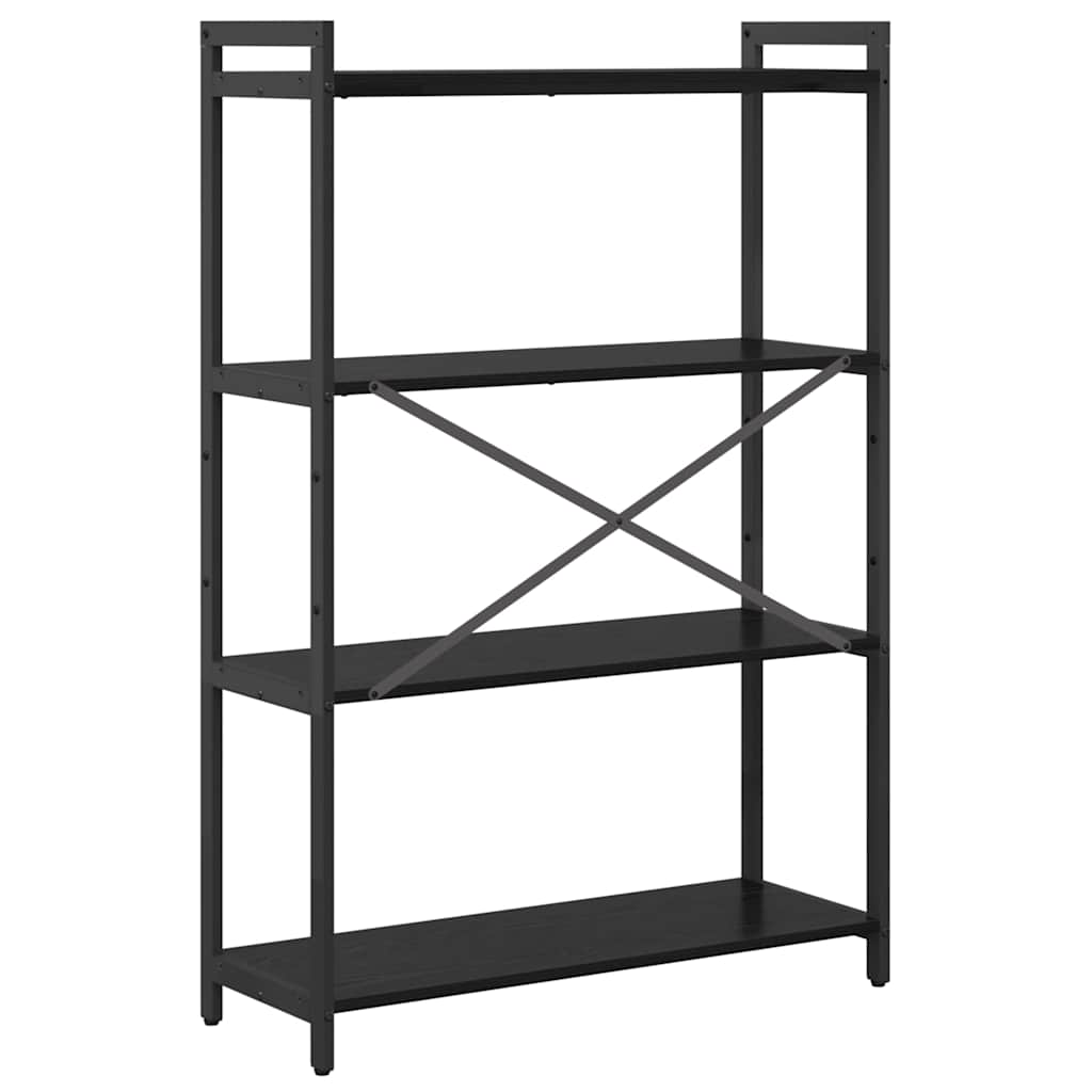 Bogreol 80 x 30 x 120 cm Konstrueret træ Sort eg