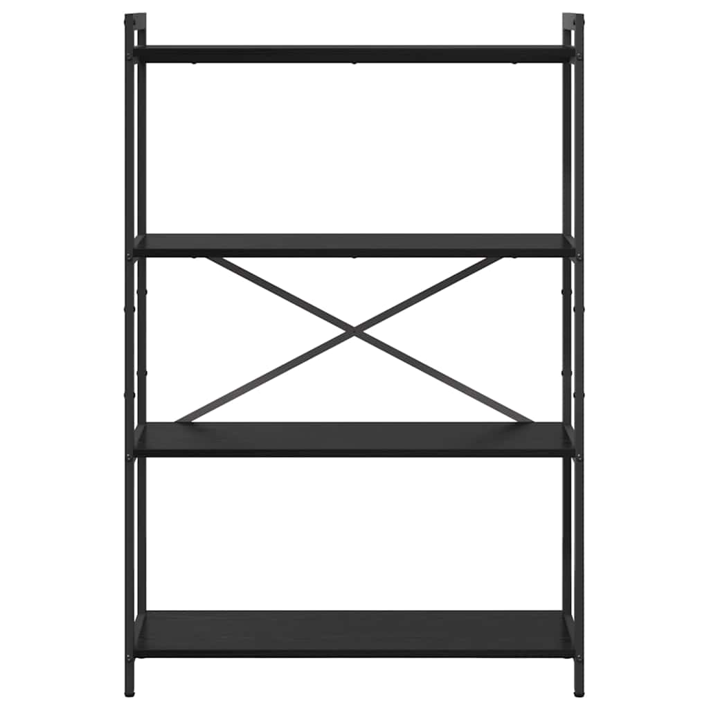 Bogreol 80 x 30 x 120 cm Konstrueret træ Sort eg