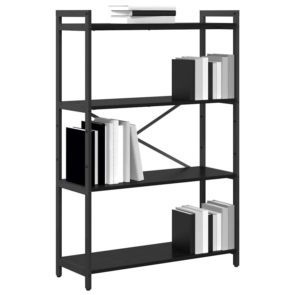 Bogreol 80 x 30 x 120 cm Konstrueret træ Sort eg