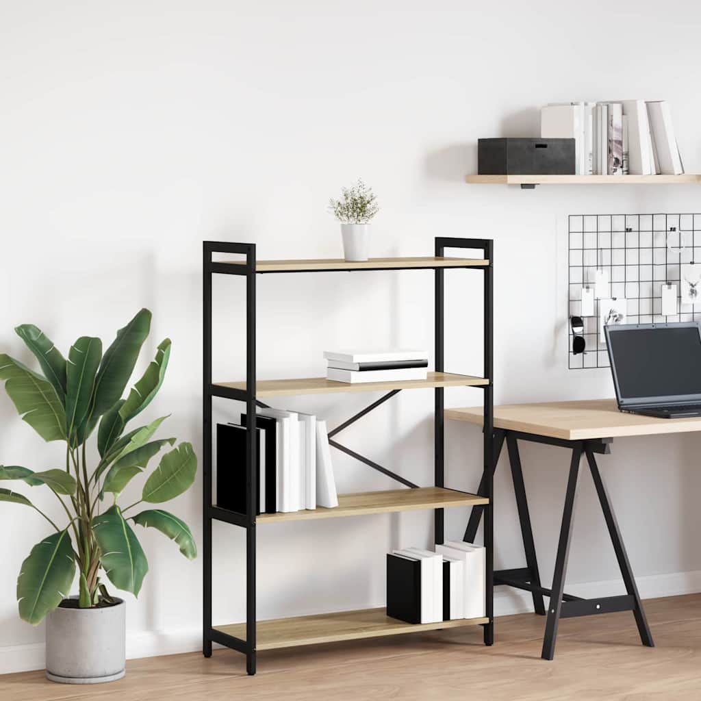 Bogreol 80 x 30 x 120 cm Konstrueret træ Sonoma eg