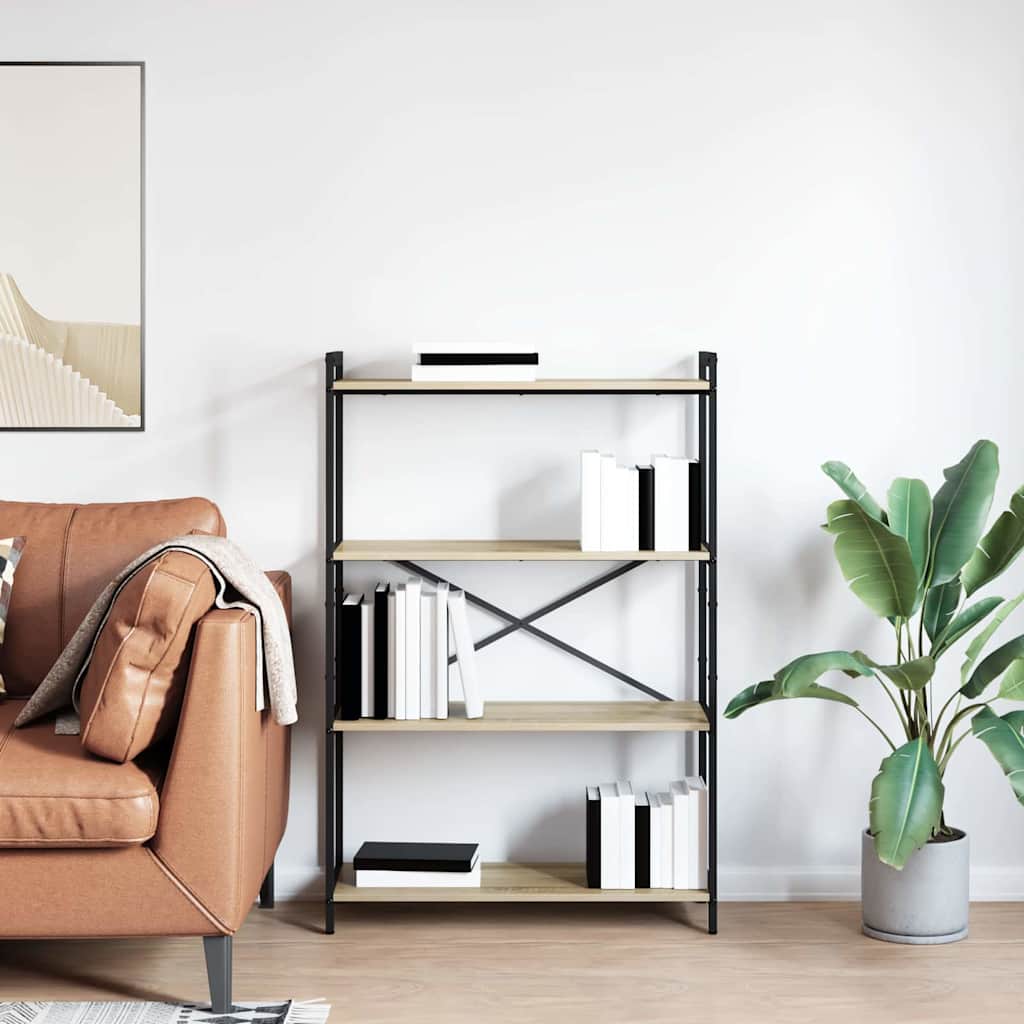 Bogreol 80 x 30 x 120 cm Konstrueret træ Sonoma eg