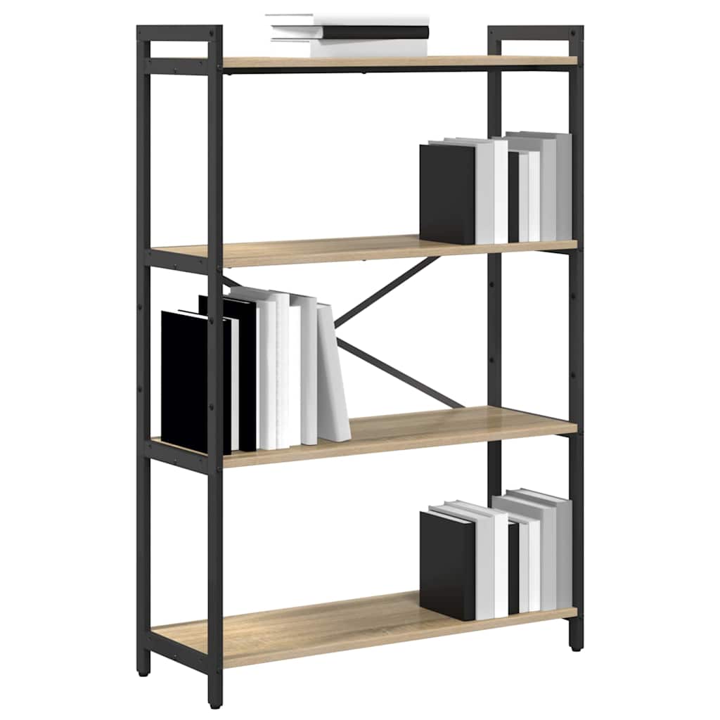 Bogreol 80 x 30 x 120 cm Konstrueret træ Sonoma eg