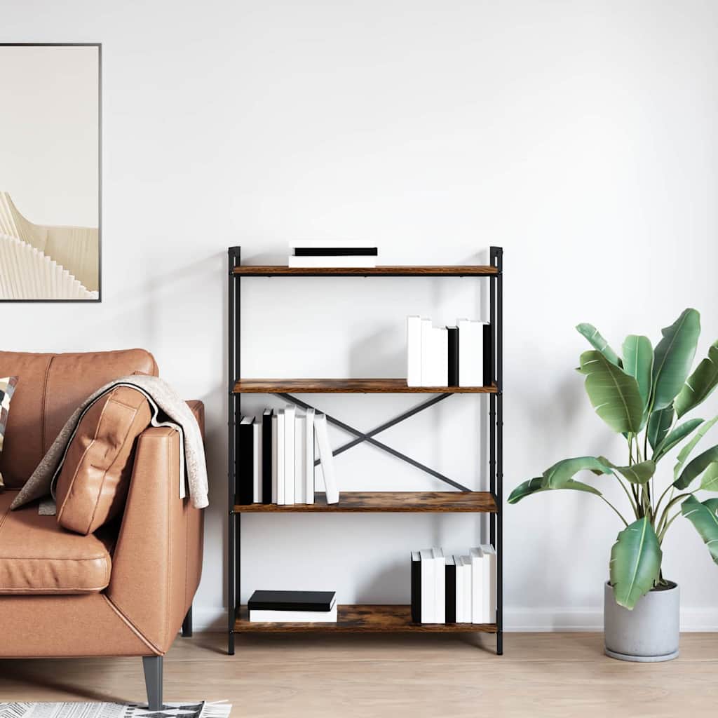Bogreol 80 x 30 x 120 cm Konstrueret træ Røget eg