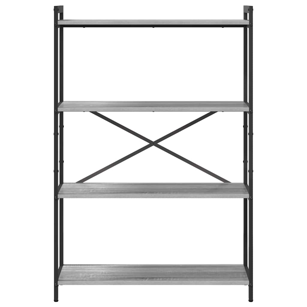 Bogreol 80 x 30 x 120 cm Konstrueret træ Grå sonoma-eg
