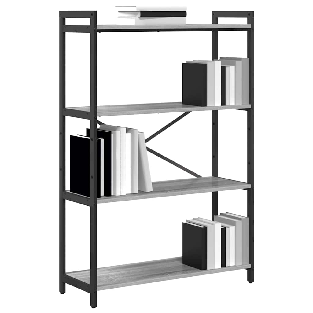 Bogreol 80 x 30 x 120 cm Konstrueret træ Grå sonoma-eg