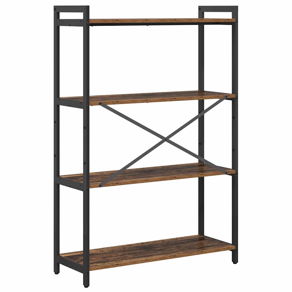 Bogreol 80 x 30 x 120 cm Konstrueret træ Gammelt træ