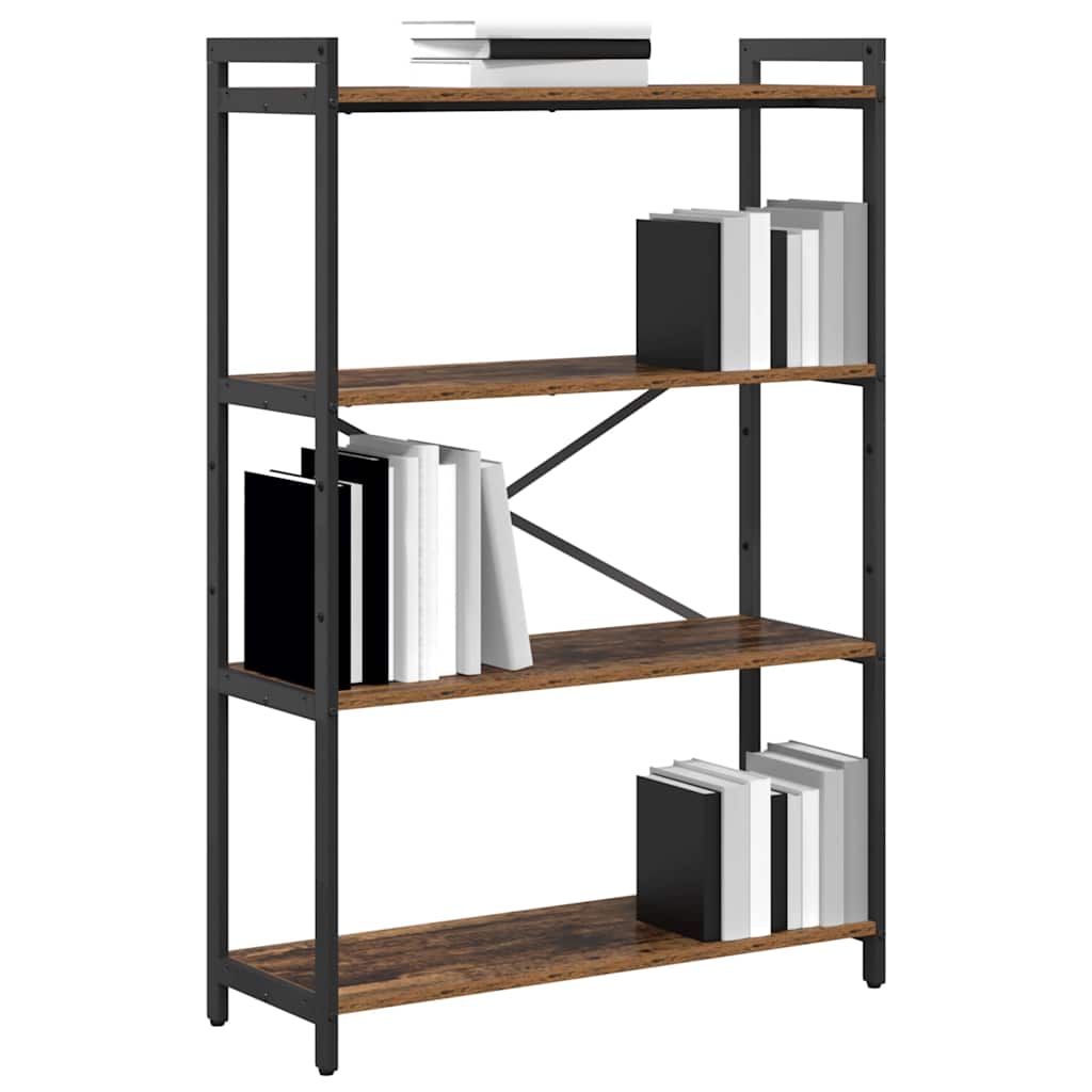 Bogreol 80 x 30 x 120 cm Konstrueret træ Gammelt træ