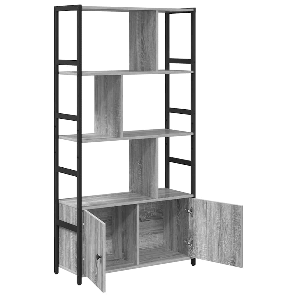Bogreol 80 x 30 x 155,5 cm Konstrueret træ Grå sonoma-eg