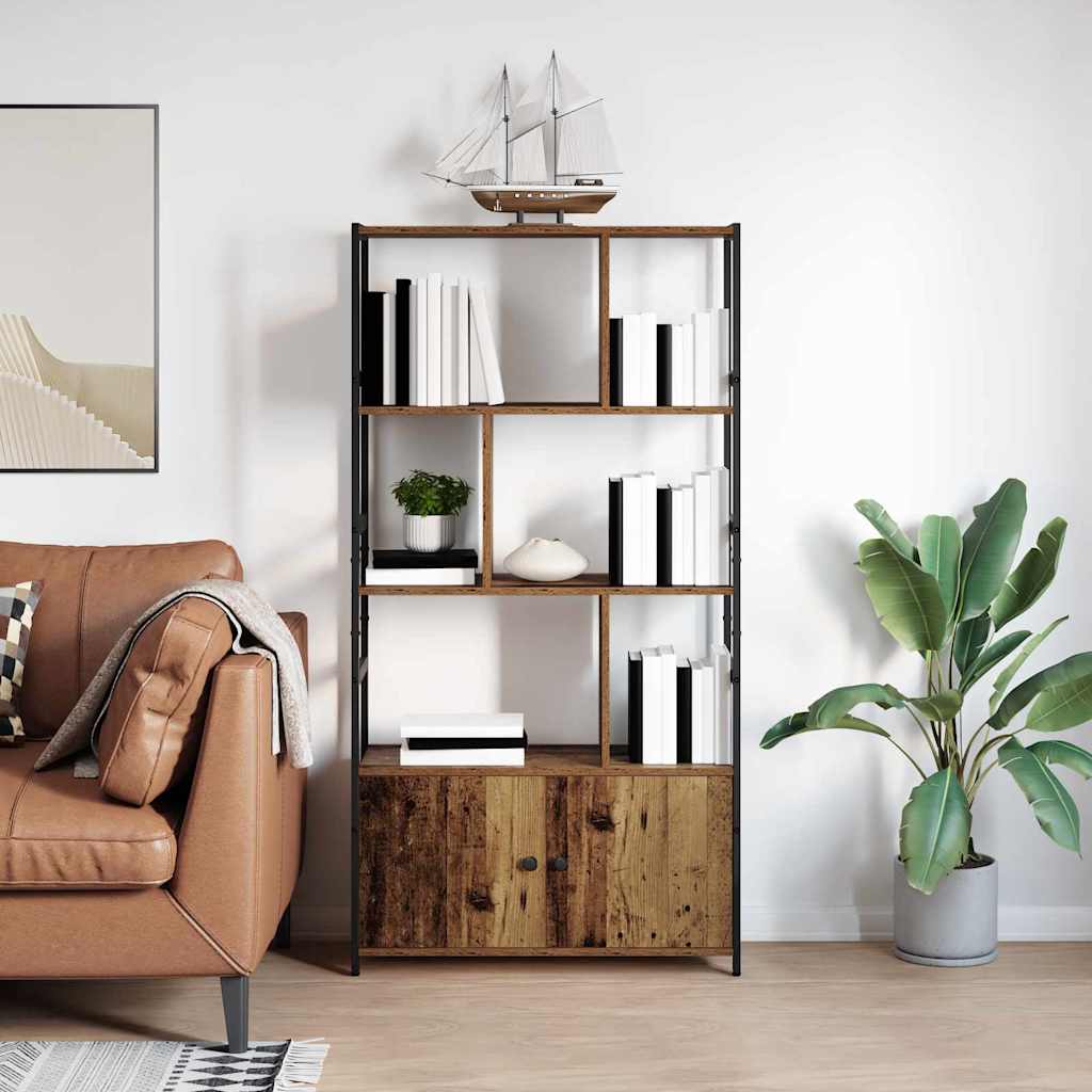 Bogreol 80 x 30 x 155,5 cm Konstrueret træ Gammelt træ