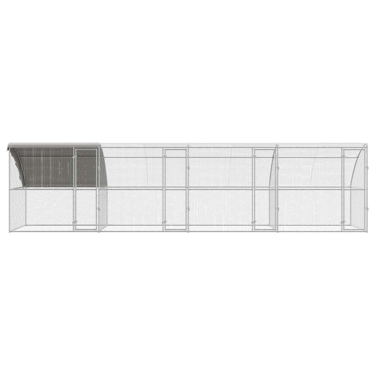 Hønsebur 4 stk. Sølv 800 x 200 x 200 cm Stål og PE