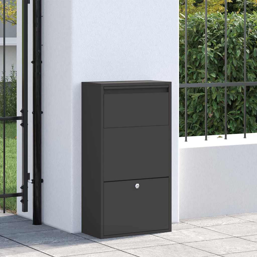 Pakke drop boks med opbevaring Sort 44 x 22 x 82 cm Stål